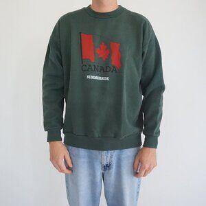 Vintage Carters Green Canada Flag Graphic Sweatshirt Cabincore Nostalgic L